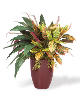 Aspidistra & Croton Faux Floor Plant by Petals.