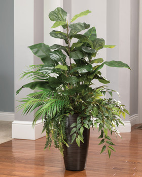 Fiddle Leaf & Palm Faux Foliage Arrangement - Interior Décor