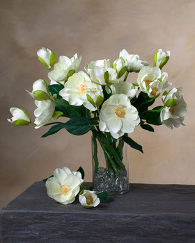 Faux Magnolia Flower Stem by Petals.