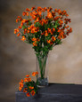 Orange Baby Cosmos Silk Flower Stem