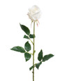 White Rose Bud Silk Flower Stem