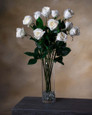 White Rose Bud Silk Flower Stem
