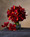 11" Artificial Cymbidium Orchid Flower Stem Burgundy Orange.