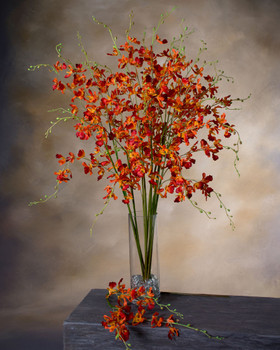 38" Artificial Dancing Orchid Flower Stem in Orange.