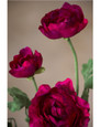 Wine Fluffy Ranunculus Silk Flower Stem Spray