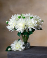 White Dahlia Silk Flower Stem Spray