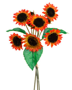 Flame Artificial Mini Sunflower Bundle