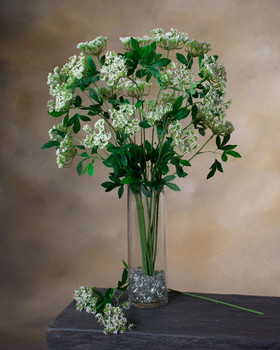 White Queen Anne Lace Faux Flower Stem Spray