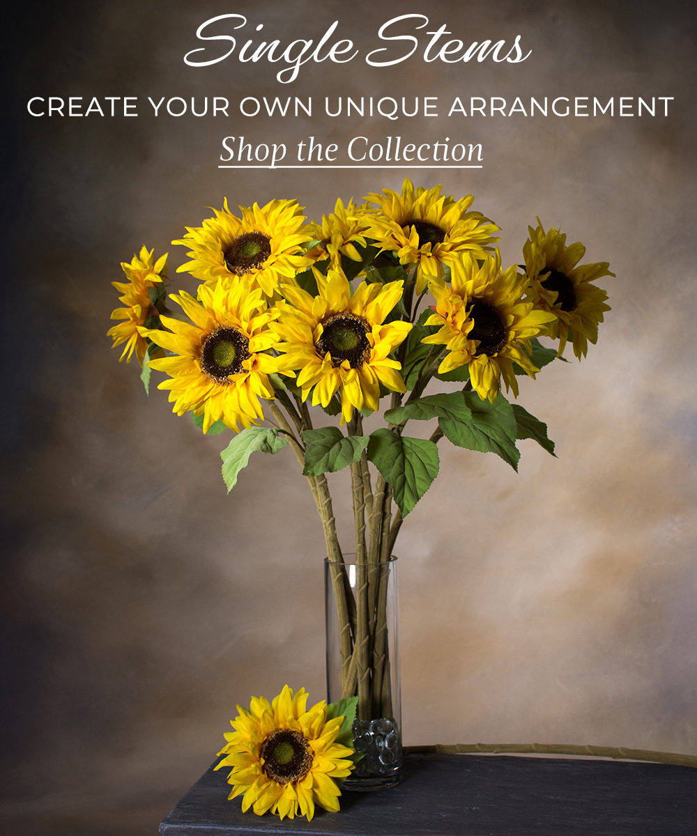 Stems: Create your unique floral bouquet with artificial Silk Flower Single Stems. Available at Petals. 