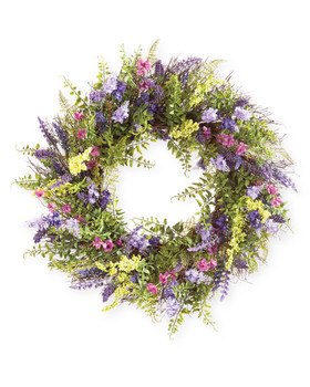 Mixed Lavender<br>24" Faux Flower & Foliage Wreath