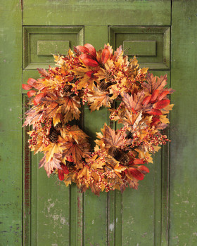Harvest Berries & Pinecones Artificial Autumn Wreath